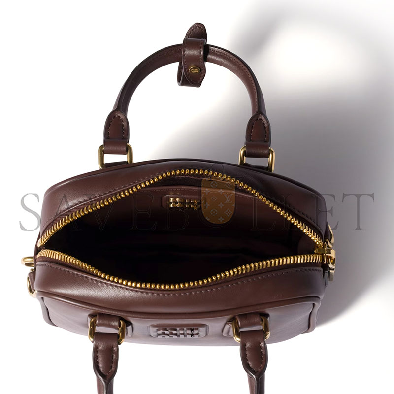 MIU MIU ARCADIE LEATHER HANDBAG 5BB123 (19*13*6cm)